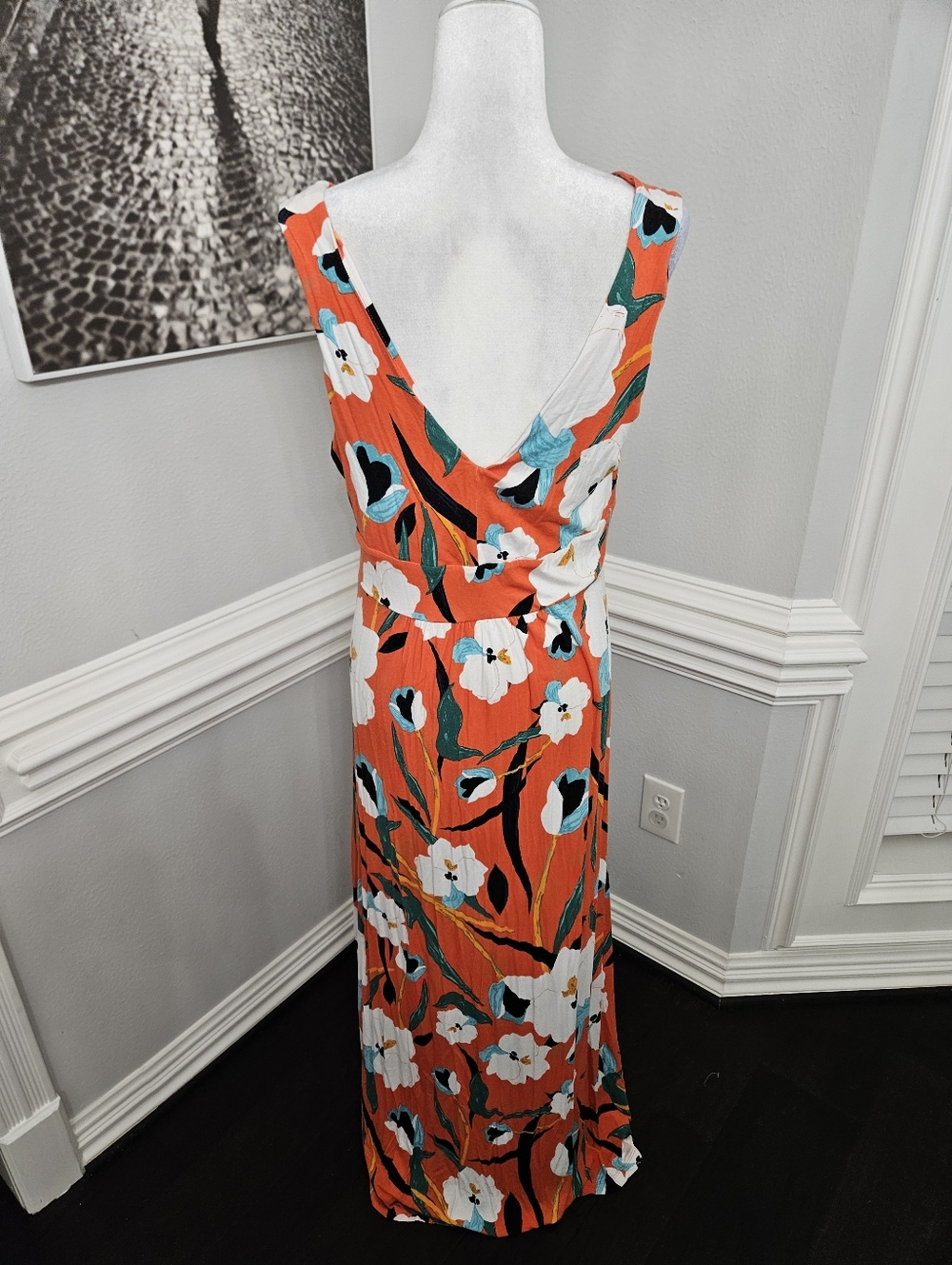 Sigrid olsen Maxi Dress XL floral vneck sleeveless - Picture 5 of 6